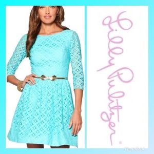 Lilly Pulitzer Shorely Blue Lori Lace Dress